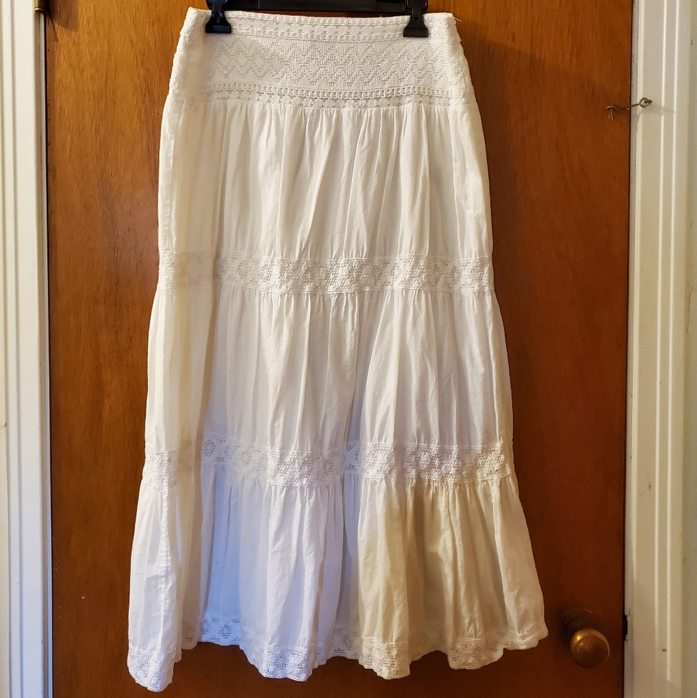 White long maxi skirt